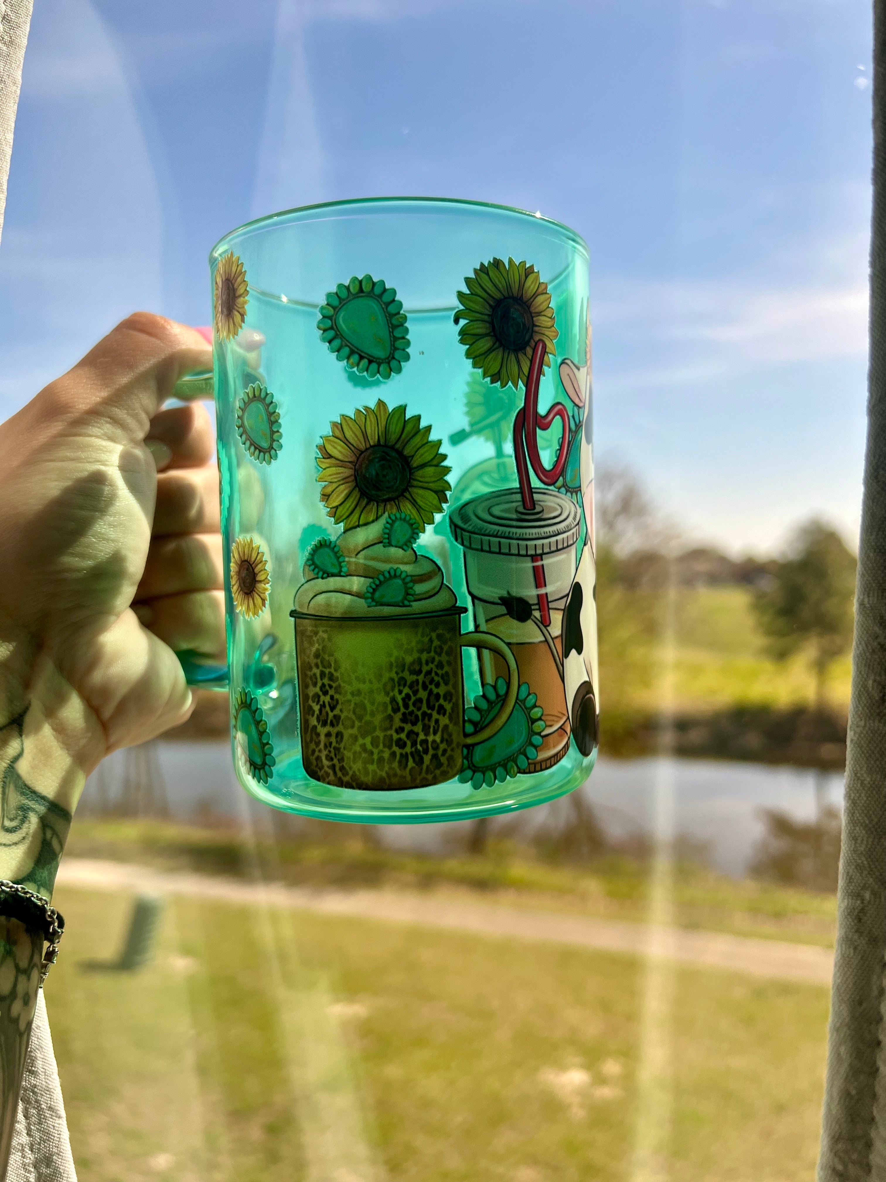 Cow Sunflower Colored Cup-be You craft