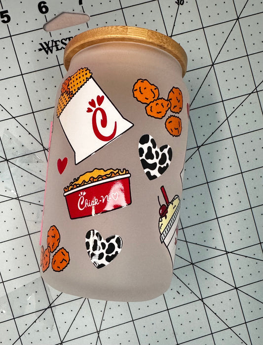 Chick- Fila Inspired Glass Cup-be You craft